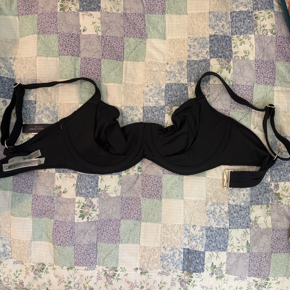 Victoria's Secret Swim Black Underwire Bra-Syle Top